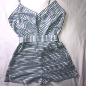 Blue and White Romper